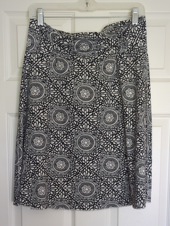 Tranquility by Colorado Clothing Dresses & Skirts - Tranquility Boho Festival Black & White Mandala A-Line Midi Skirt Sz Small
